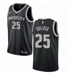 Mens Nike Detroit Pistons 25 Reggie Bullock Swingman Black NBA Jersey City Edition 