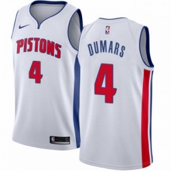 Mens Nike Detroit Pistons 4 Joe Dumars Authentic White Home NBA Jersey Association Edition