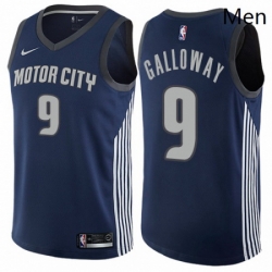 Mens Nike Detroit Pistons 9 Langston Galloway Swingman Navy Blue NBA Jersey City Edition 