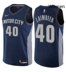 Womens Nike Detroit Pistons 40 Bill Laimbeer Swingman Navy Blue NBA Jersey City Edition