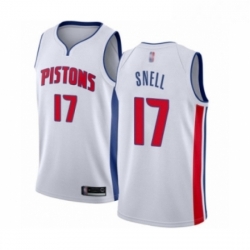 Youth Detroit Pistons 17 Tony Snell Swingman White Basketball Jersey Association Edition 