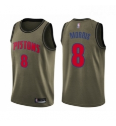 Youth Detroit Pistons 8 Markieff Morris Swingman Green Salute to Service Basketball Jersey 