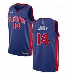 Youth Nike Detroit Pistons 14 Ish Smith Swingman Royal Blue Road NBA Jersey Icon Edition