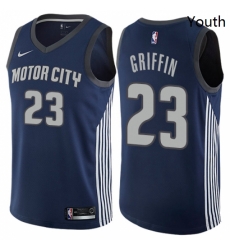 Youth Nike Detroit Pistons 23 Blake Griffin Swingman Navy Blue NBA Jersey City Edition 