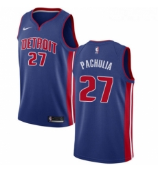 Youth Nike Detroit Pistons 27 Zaza Pachulia Swingman Royal Blue NBA Jersey Icon Edition 