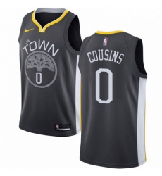 Mens Nike Golden State Warriors 0 DeMarcus Cousins Black NBA Swingman Statement Edition Jersey 