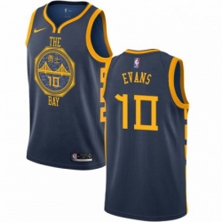 Mens Nike Golden State Warriors 10 Jacob Evans Swingman Navy Blue NBA Jersey City Editio