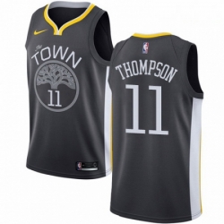 Mens Nike Golden State Warriors 11 Klay Thompson Swingman Black Alternate NBA Jersey Statement Edition