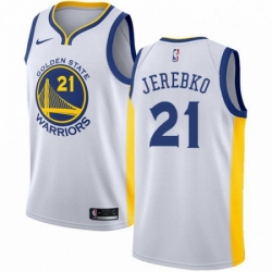 Mens Nike Golden State Warriors 21 Jonas Jerebko White NBA Swingman Association Edition Jersey 