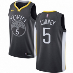 Mens Nike Golden State Warriors 5 Kevon Looney Swingman Black Alternate NBA Jersey Statement Edition