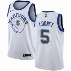 Mens Nike Golden State Warriors 5 Kevon Looney Swingman White Hardwood Classics NBA Jersey