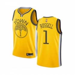 Womens Golden State Warriors 1 DAngelo Russell Yellow Swingman Jersey Earned Edition 