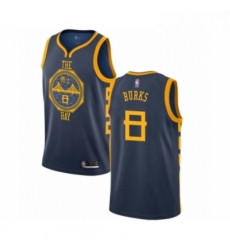 Womens Golden State Warriors 8 Alec Burks Swingman Navy Blue Basketball Jersey City Edition 