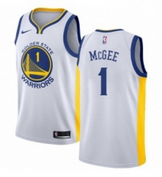 Womens Nike Golden State Warriors 1 JaVale McGee Authentic White Home NBA Jersey Association Edition