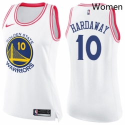 Womens Nike Golden State Warriors 10 Tim Hardaway Swingman WhitePink Fashion NBA Jersey