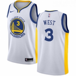 Womens Nike Golden State Warriors 3 David West Authentic White Home NBA Jersey Association Edition