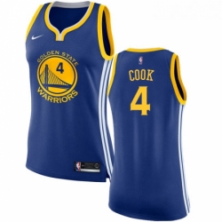 Womens Nike Golden State Warriors 4 Quinn Cook Swingman Royal Blue NBA Jersey Icon Edition 