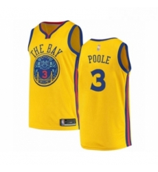 Youth Golden State Warriors 3 Jordan Poole Swingman Gold Basketball Jersey City Edition 