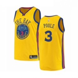 Youth Golden State Warriors 3 Jordan Poole Swingman Gold Basketball Jersey City Edition 