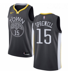 Youth Nike Golden State Warriors 15 Latrell Sprewell Swingman Black Alternate NBA Jersey Statement Edition