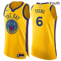 Youth Nike Golden State Warriors 6 Nick Young Swingman Gold NBA Jersey City Edition 