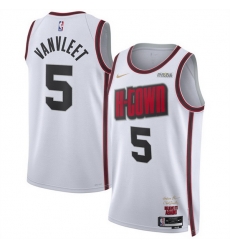 Men Houston Rockets 5 Fred VanVleet White 2024 25 City Edition Stitched Jersey