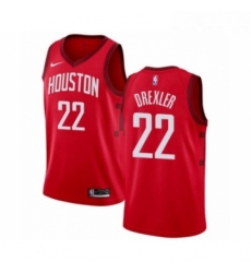 Womens Nike Houston Rockets 22 Clyde Drexler Red Swingman Jersey Earned Edition