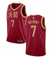 Womens Nike Houston Rockets 7 Carmelo Anthony Swingman Red NBA Jersey 2018 19 City Edition 