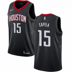 Youth Nike Houston Rockets 15 Clint Capela Swingman Black Alternate NBA Jersey Statement Edition