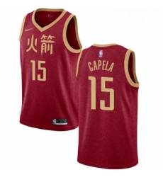 Youth Nike Houston Rockets 15 Clint Capela Swingman Red NBA Jersey 2018 19 City Edition