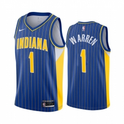 Men Nike Indiana Pacers 1 TJ Warren Blue NBA Swingman 2020 21 City Edition Jersey
