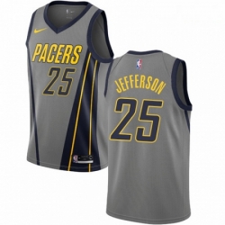 Mens Nike Indiana Pacers 25 Al Jefferson Swingman Gray NBA Jersey City Edition