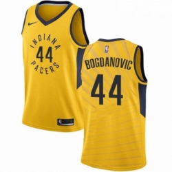 Mens Nike Indiana Pacers 44 Bojan Bogdanovic Swingman Gold NBA Jersey Statement Edition 