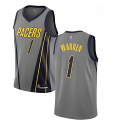 Pacers  1 T.J. Warren Gray Basketball Swingman City Edition 2018 19 Jersey