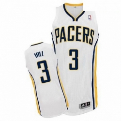 Revolution 30 Pacers 3 George Hill White Road Stitched NBA Jersey 