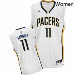 Womens Adidas Indiana Pacers 11 Domantas Sabonis Swingman White Home NBA Jersey 