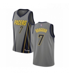 Youth Indiana Pacers 7 Malcolm Brogdon Swingman Gray Basketball Jersey City Edition 