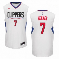 Mens Adidas Los Angeles Clippers 7 Sam Dekker Swingman White Home NBA Jersey 