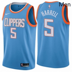 Mens Nike Los Angeles Clippers 5 Montrezl Harrell Swingman Blue NBA Jersey City Edition 