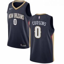 Mens Nike New Orleans Pelicans 0 DeMarcus Cousins Swingman Navy Blue Road NBA Jersey Icon Edition