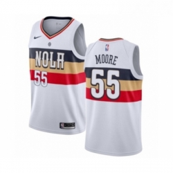 Mens Nike New Orleans Pelicans 55 ETwaun Moore White Swingman Jersey Earned Editio