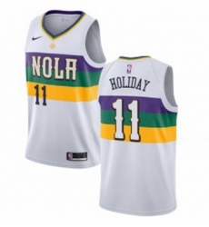 Womens Nike New Orleans Pelicans 11 Jrue Holiday Swingman White NBA Jersey City Edition