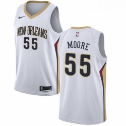 Womens Nike New Orleans Pelicans 55 ETwaun Moore Authentic White Home NBA Jersey Association Edition