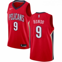 Womens Nike New Orleans Pelicans 9 Rajon Rondo Authentic Red Alternate NBA Jersey Statement Edition 