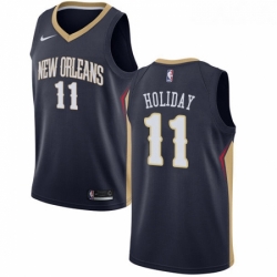 Youth Nike New Orleans Pelicans 11 Jrue Holiday Swingman Navy Blue Road NBA Jersey Icon Edition