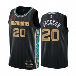 Men Nike Memphis Grizzlies 20 Josh Jackson Black NBA Swingman 2020 21 City Edition Jersey