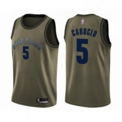 Mens Memphis Grizzlies 5 Bruno Caboclo Swingman Green Salute to Service Basketball Jersey 