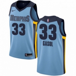 Mens Nike Memphis Grizzlies 33 Marc Gasol Authentic Light Blue NBA Jersey Statement Edition