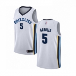 Youth Memphis Grizzlies 5 Bruno Caboclo Swingman White Basketball Jersey Association Edition 