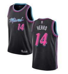 Heat  14 Tyler Herro Black Basketball Swingman City Edition 2018 19 Jersey